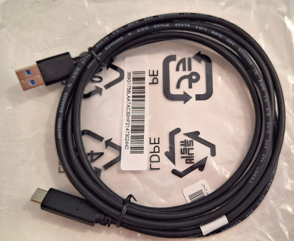 USB-C to USB-A Cable: HP Usb3.1Gen1 Cm-Am 5V/3A 1.8M Tp